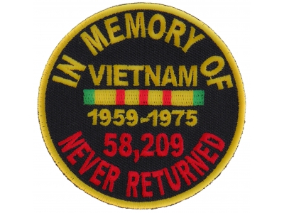 In Memory Of Vietnam Round Patch | US Military Vietnam Veteran Patches