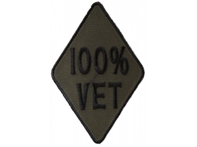 100 Percent Vet Subdued Green Patch | US Military Veteran Patches