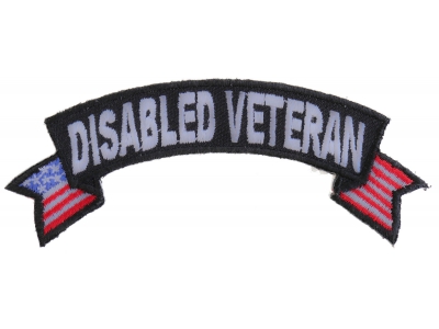 Disabled Veteran Patch With US Flags | US Military Veteran Patches