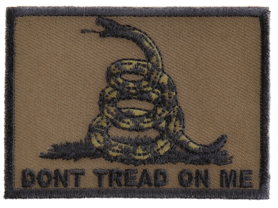 Don't Tread On Me Gadsden Flag Black Over Army Green Patch | US Military Veteran Patches