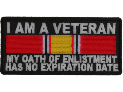 I Am A Veteran National Defense Ribbon Patch | US Military Veteran Patches