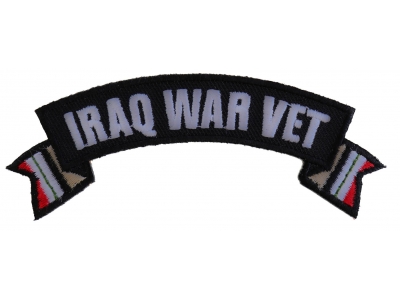 Iraq War Vet Ribbon Small Rocker | US Military Veteran Patches