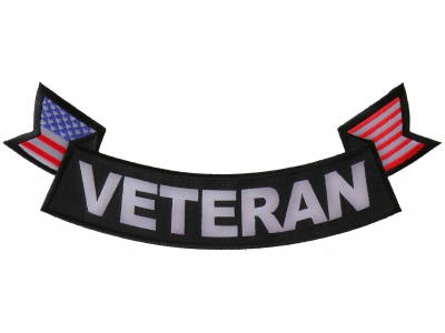 Veteran Bottom Rocker With Flags Patch | US Military Veteran Patches