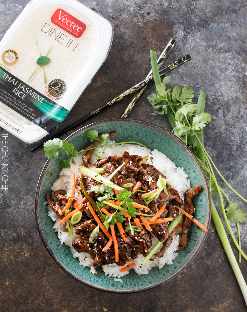 30 Minute Spicy Ginger Szechuan Beef | No need to order take-out, this spicy ginger Szechuan beef is completely mouthwatering and ready in just 30 minutes! Perfect for a busy weeknight dinner! | http://thechunkychef.com