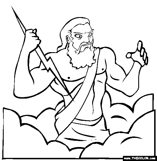 Zeus Greek God Coloring Page