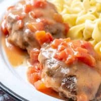 Hamburger Steaks with Tomato Gravy recipe