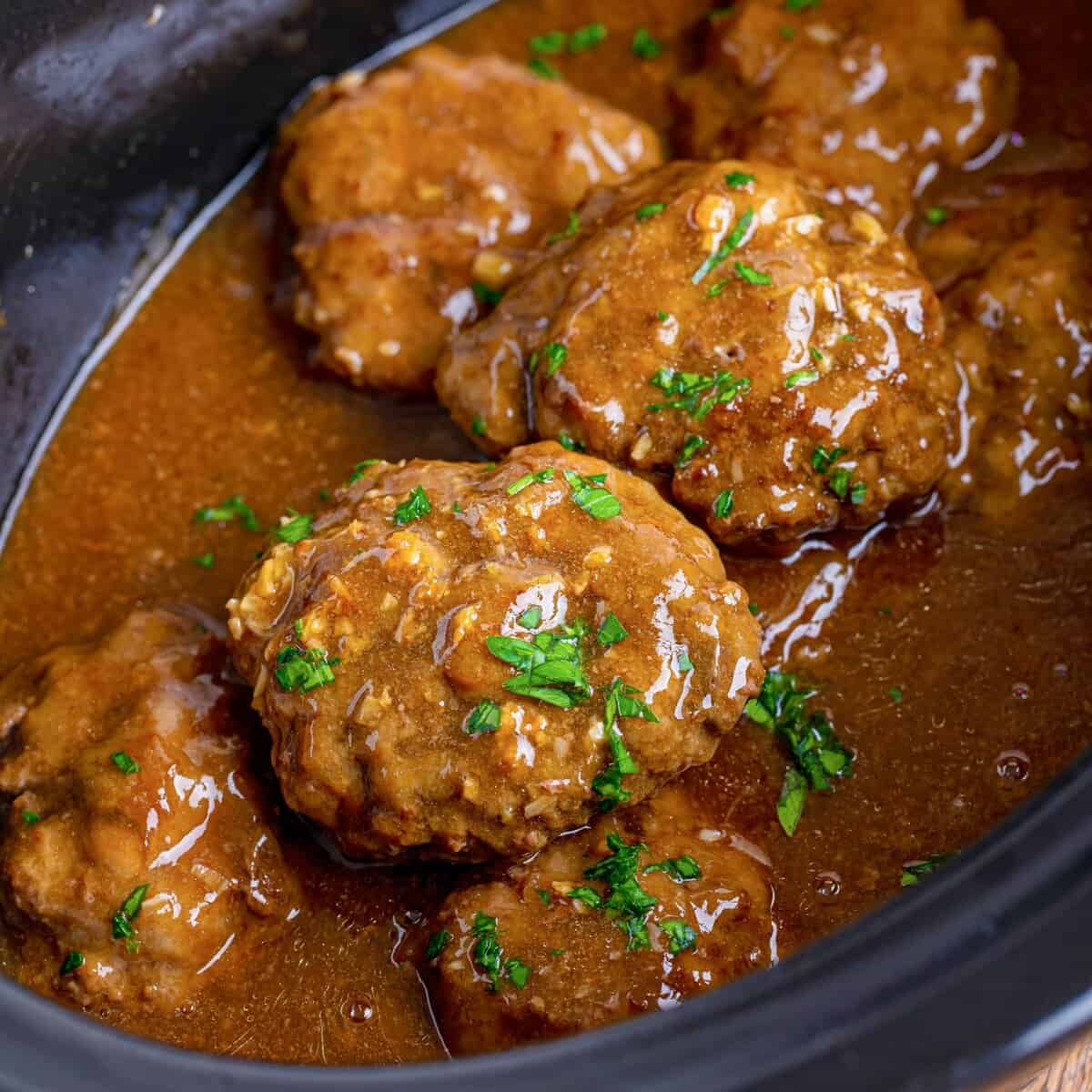 Slow Cooker Salisbury Steak recipe.