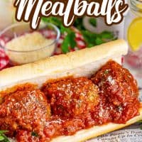 Three meatballs on a sub roll.