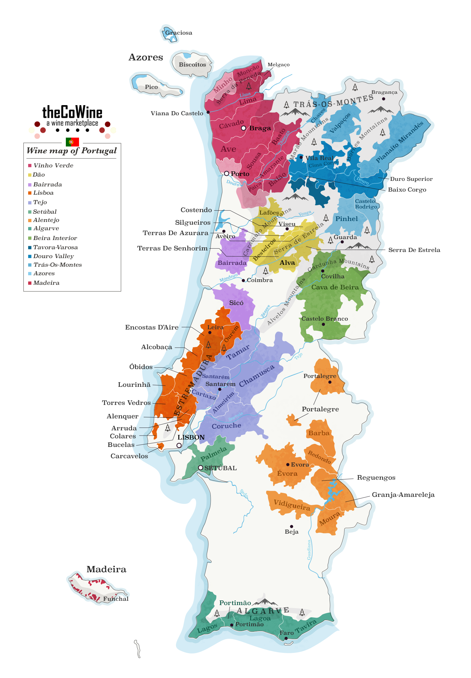 cyklus Jednota mlýn wine regions portugal map Chci Potrubí Měsíc