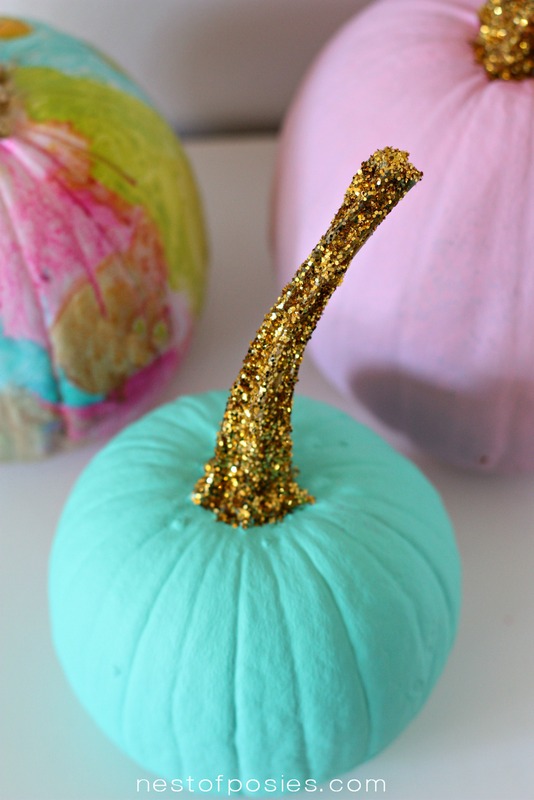 glitter stem pumpkins