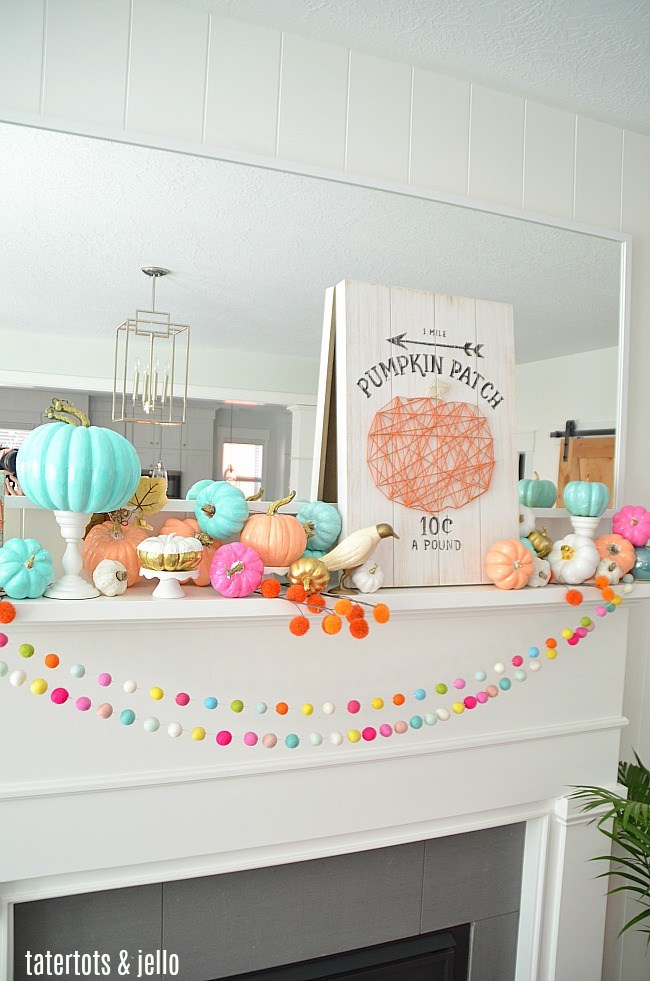 colorful painted pumpkins