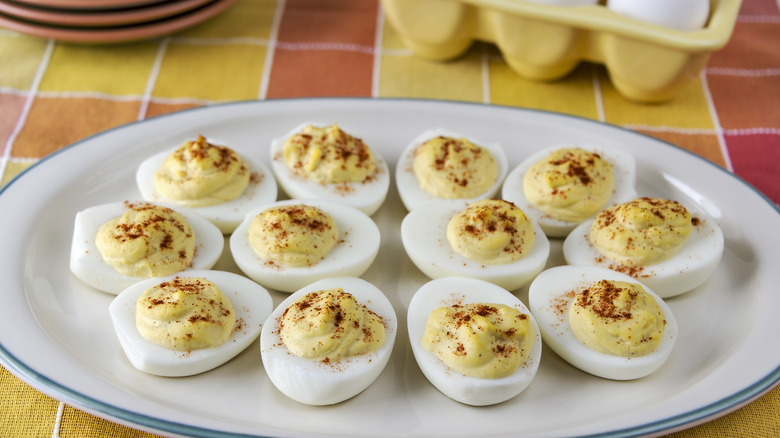 Platter of deviled eggs