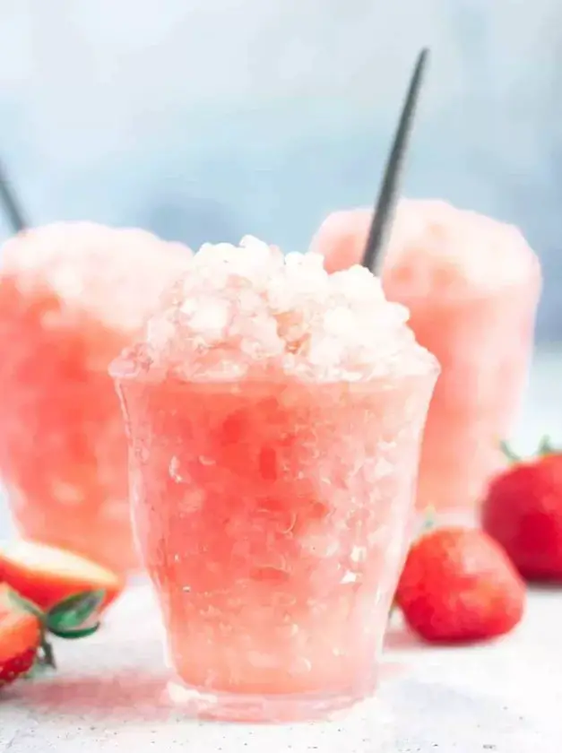 Homemade Dye-Free Strawberry Snow Cones