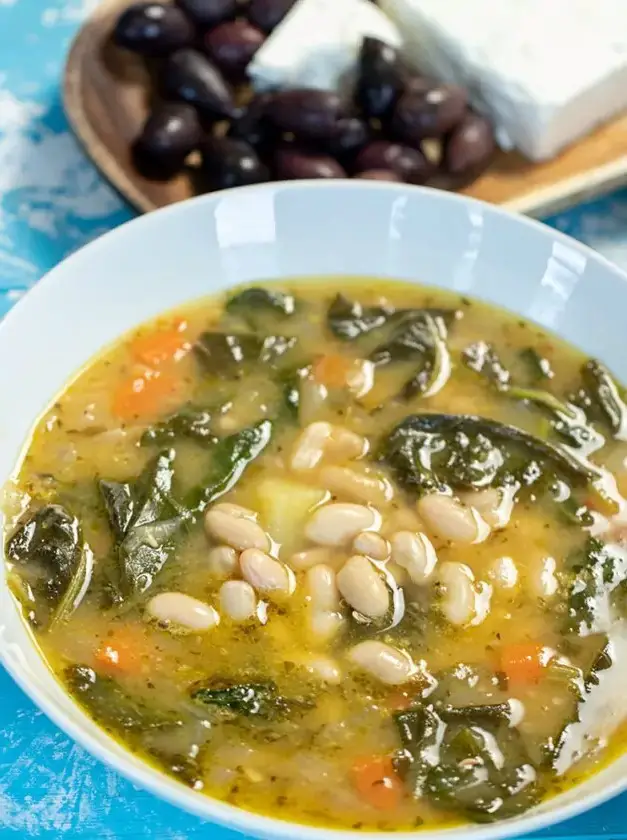 Creamy Vegan Fasolada (White Bean) and Kale Soup