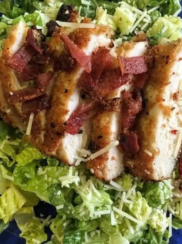 Pan-fried Chicken Caesar Salad