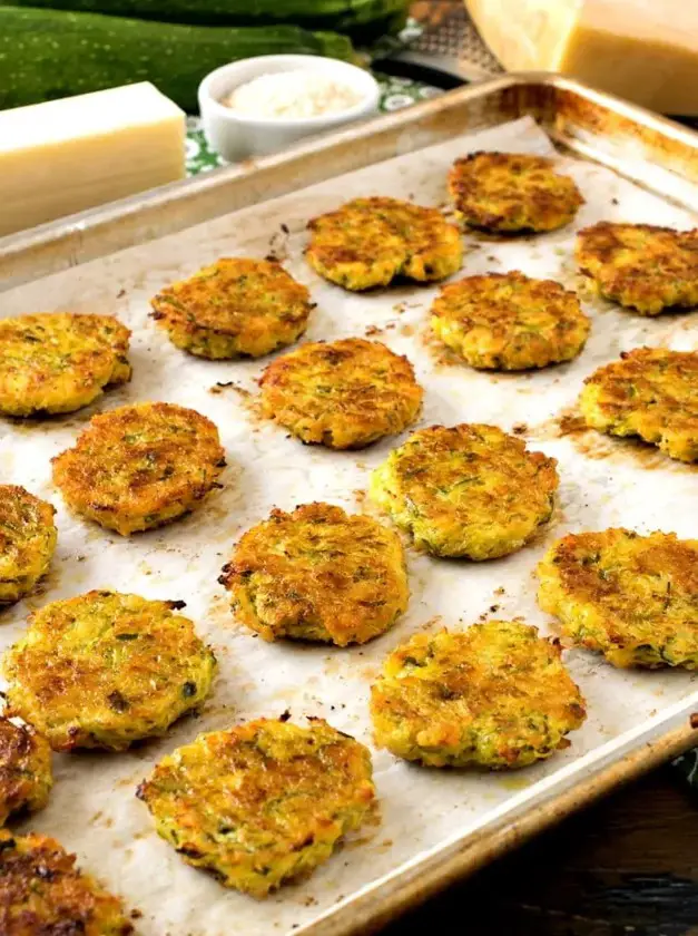 Baked Zucchini Fritters with Smoky Dipping Sauce