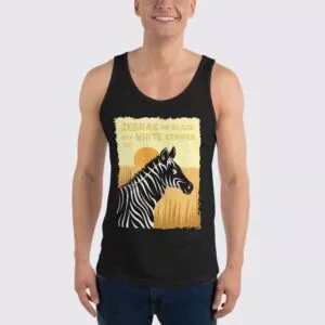 Men's Zebra Tank Top - Black