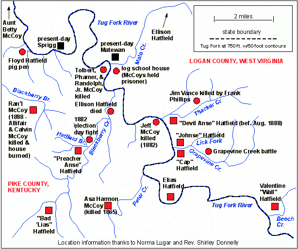 Map Of The Hatfield And McCoy Riding Trails