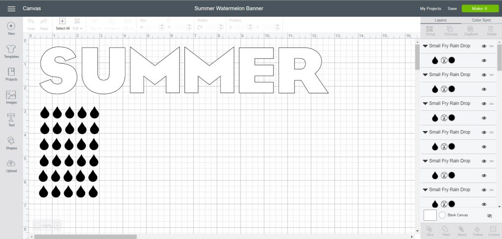 Summer Watermelon Banner File in Cricut Design Space