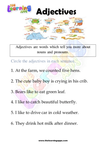 Download our free printable Adjectives Worksheet 05 for kids