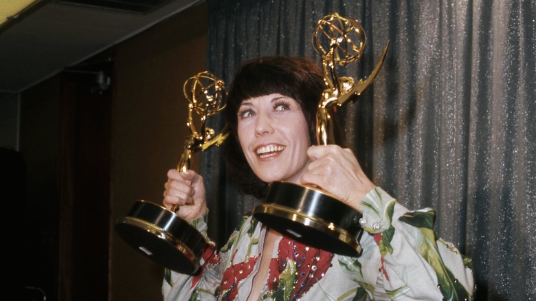 Lily Tomlin with her Emmys