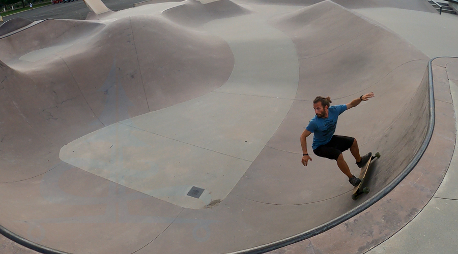 longboarding at the skatepark in lafayette colorado