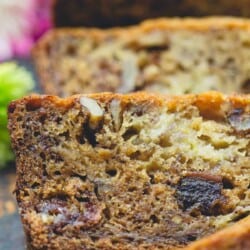 Slices of banana walnut bread