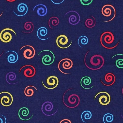 Celebrations Party Spirals Navy Multi 7308