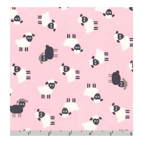 Robert Kaufman Urban Zoologie Mini Lambs Pink