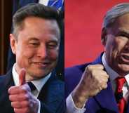 Elon Musk gives two thumbs up before President Donald Trump addresses a joint session of Congress and Texas Gov. Greg Abbott speaks on stage on the third day of the Republican National Convention.