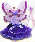 Purple Fairy Wings Dress Up Costume Set for Kids