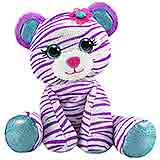 Plush Purple and White Tiger with Flower
