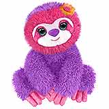 Fuzzy Sparkly Small Purple Plush Sloth