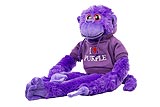 Hanging Plush Purple Monkey with I Heart Purple Hoodie (Red Heart)