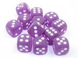 6-Sided Dice Set, Purple Frosted / Sea Glass Style