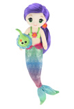 Plush Purple Hair Mermaid Doll with Ray