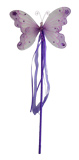 Large Purple Beaded Butterfly Fairy Wand