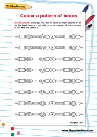 Colour a pattern of beads | TheSchoolRun