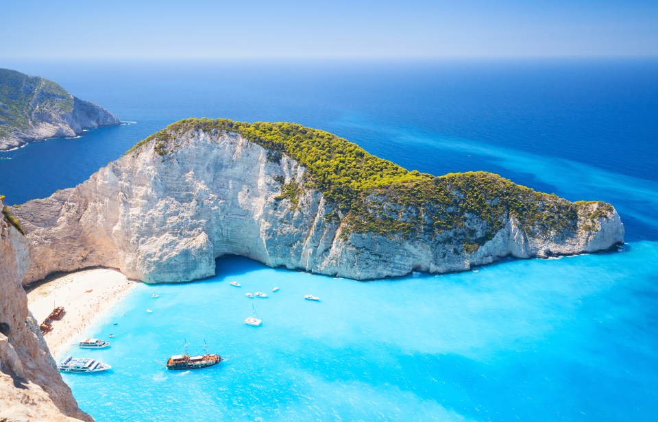 Navagio Beach in Zante.