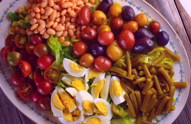 French Dinner Salad with Low Fat Cottage Cheese Dressing – A Classic French Green Salad