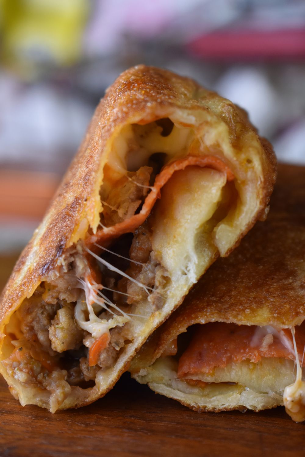 Learn how to make fried pizza pockets using store bought pizza dough in just a few easy steps.