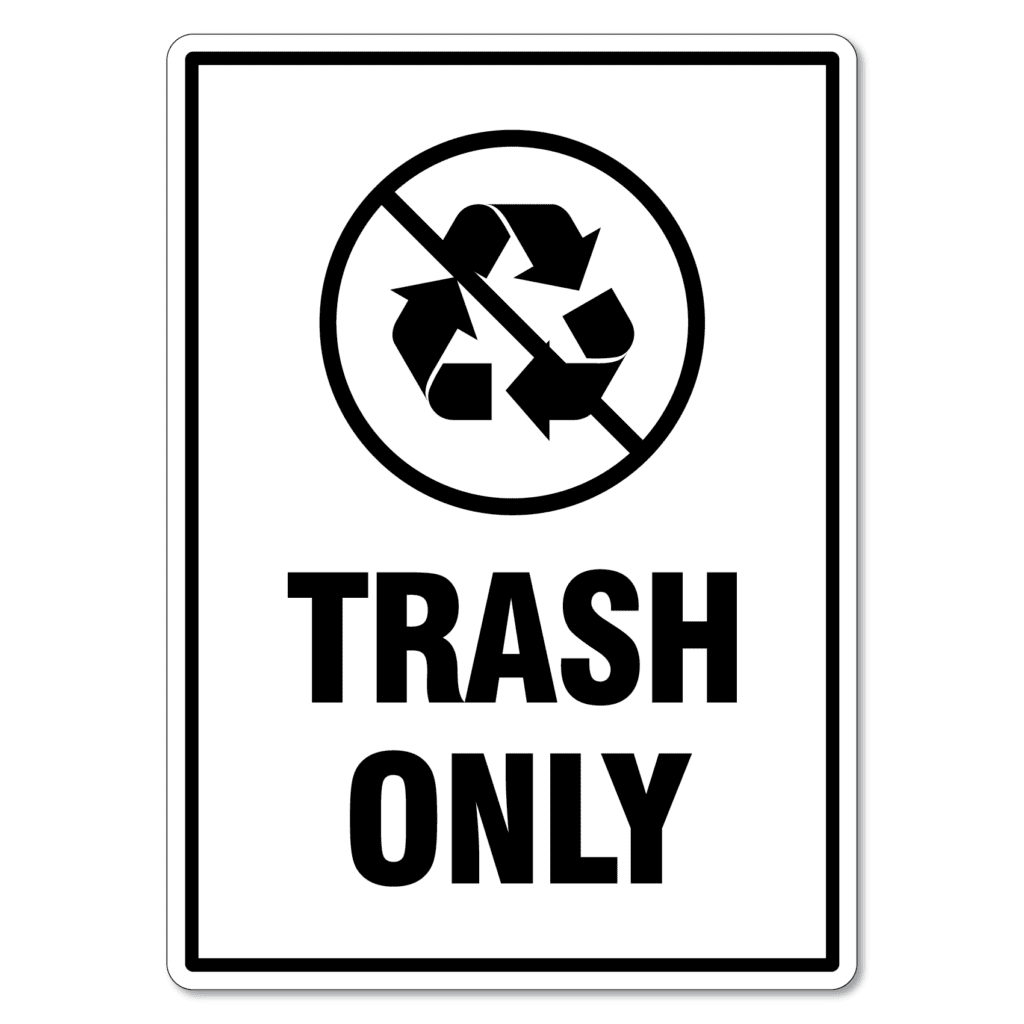 Trash Sign Printable