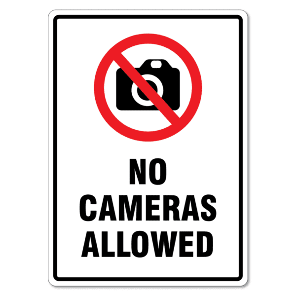 No Cameras Allowed Sign