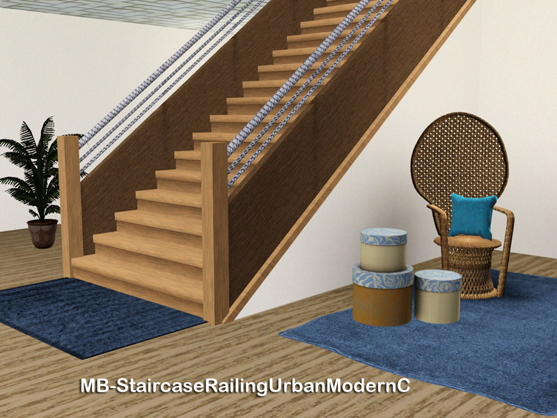 The Sims Resource - MB-StaircaseRailingUrbanModernC