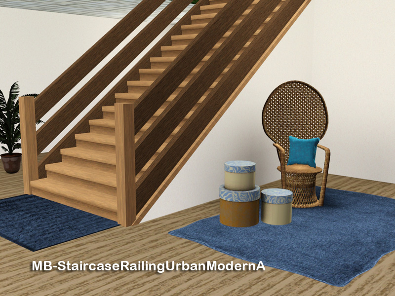 The Sims Resource - MB-StaircaseRailingUrbanModernA