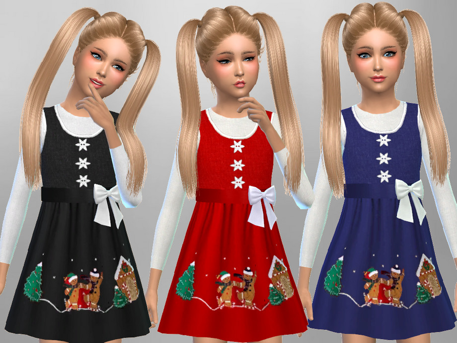 The Sims Resource - Girls Christmas Dress