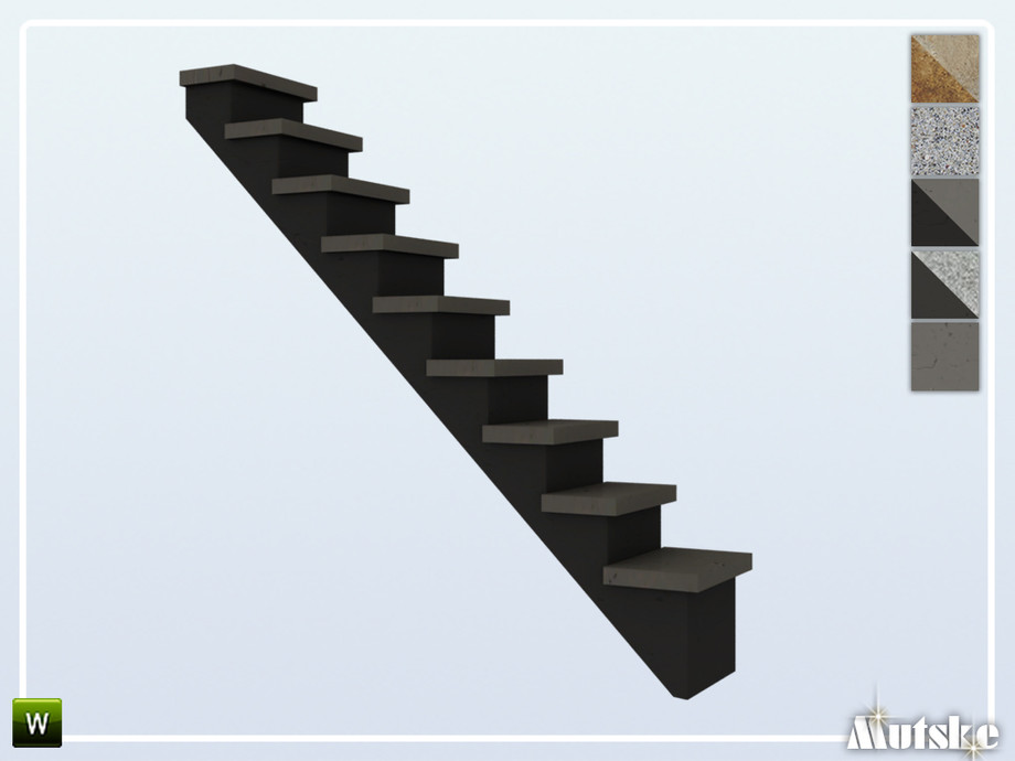 The Sims Resource - Miller Facade Stairs Right 3x1