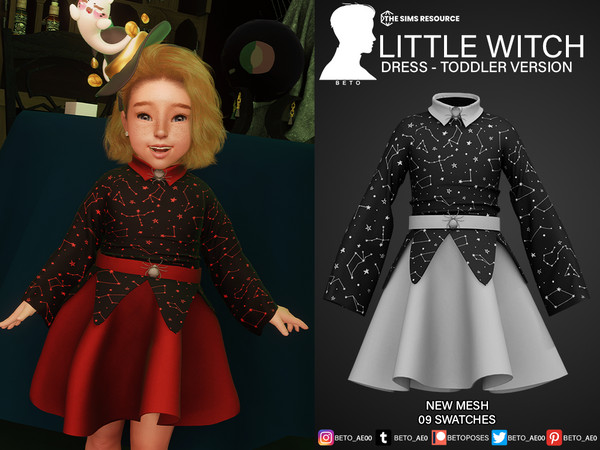 The Sims Resource - Little Witch (Dress - Toddler Version)