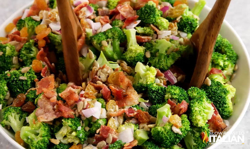 tossing best ever broccoli salad