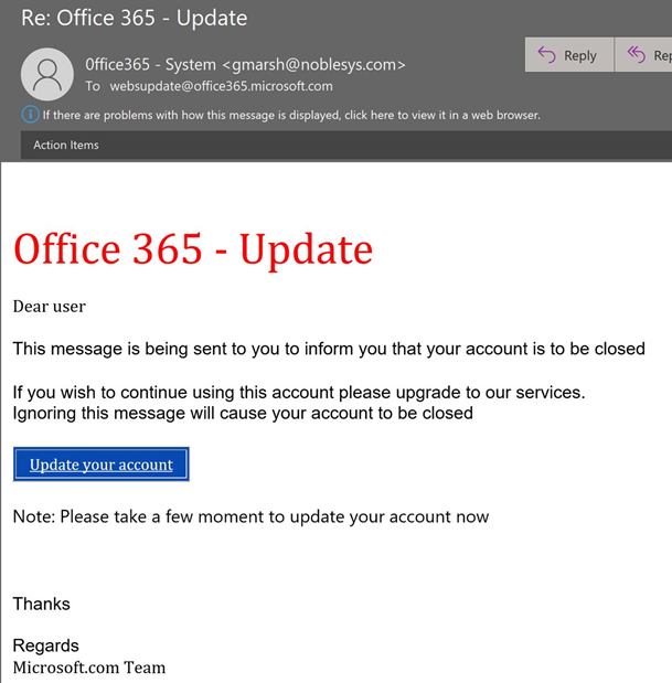 Update Email Account